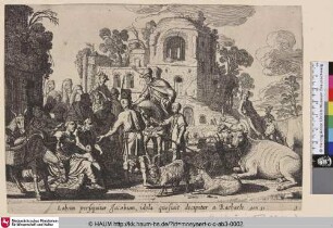 [Laban fragt Rahel nach den gestohlenen Hausgötzen; Laban Requiring the Idols from Jacob]