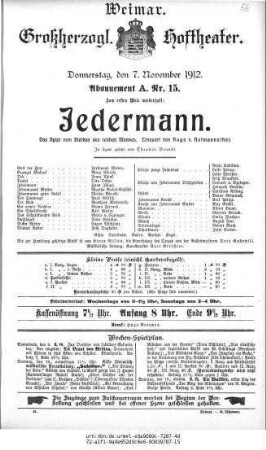 Jedermann. Das Spiel vom Sterben des reichen Mannes