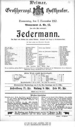Jedermann. Das Spiel vom Sterben des reichen Mannes