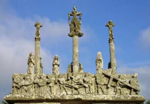 Frankreich. Bretagne. Finistere. Calvaire de Tronoen. Ältester Kalvarienberg der Bretagne