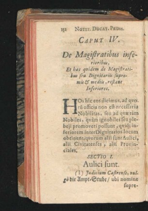 Caput IV. De Magistratibus inferioribus.