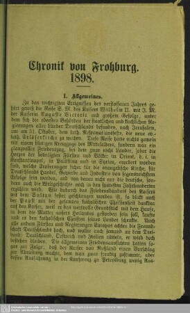 1898: Chronik von Frohburg und Umgebung