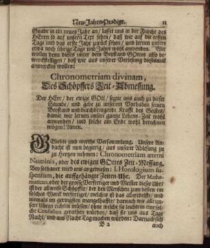Chronometriam divinam, Des Schöpffers Zeit-Abmessung.