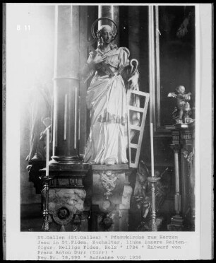 Hochaltar, linke innere Seitenfigur: Heilige Fides