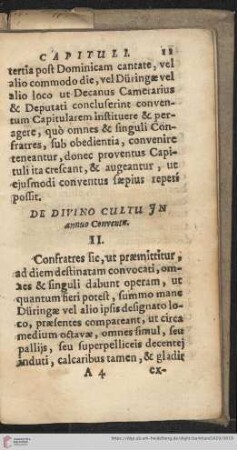 De divino cultu in annuo conventu
