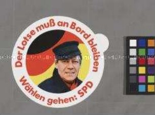 Wahlkampf-Aufkleber der SPD für Helmut Schmidt zur Bürgerschaftswahl in Hamburg (?)