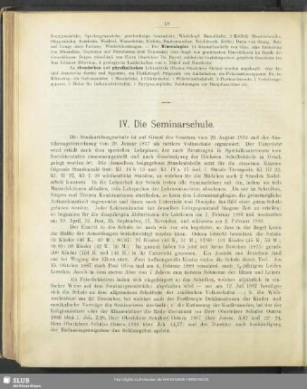 IV. Die Seminarschule