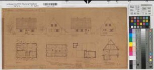 Einfamilienhaus Westfalennorm 1637L1 Grundrisse, Ansichten, Schnitt 1938 1 : 100 29,5 x 61 Pause Westfälische Heimstätte Dortmund Wohnungsgesellschaft Münsterland