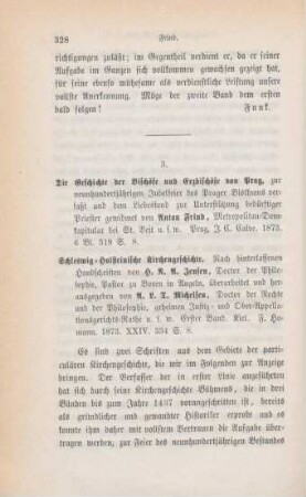 328-332 [Rezension] Frind, Anton, Die Geschichte der Bischöfe und Erzbischöfe von Prag