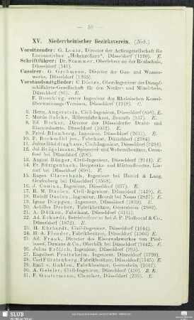 XV. Niederrheinischer Bezirksverein.