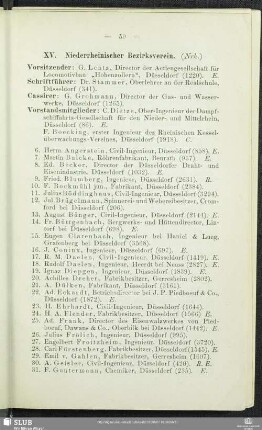 XV. Niederrheinischer Bezirksverein.