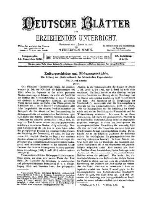 Kulturgeschichte und Bildungsgeschichte : (Schluß)