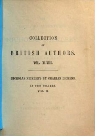 The life and adventures of Nicholas Nickleby : in two volumes, 2