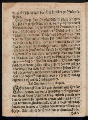 Auß Regenspurg den 17. Augusti.