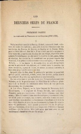 Les derniers serfs de France : Étude hist. d'après des documentsinéd