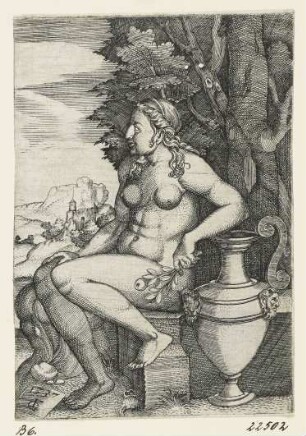 Sitzende nackte Frau
