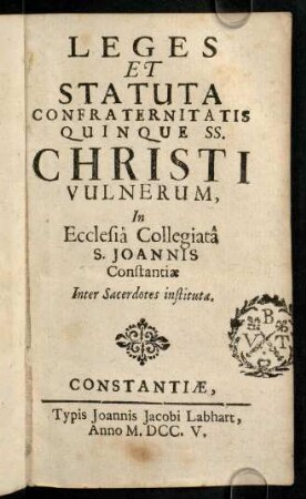 A1r-36, Leges Et Statuta Confraternitatis