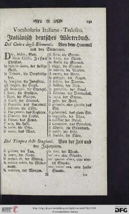 Vocabolario Italiano - Tedesco. Italiaenisch deutsches Woerterbuch