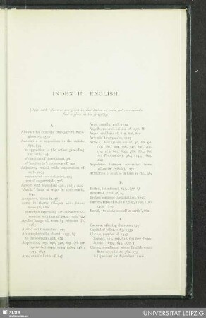 Index II. English