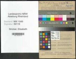 Entnazifizierung Elisabeth Stricker , geb. 09.07.1894 (Lehrerin)