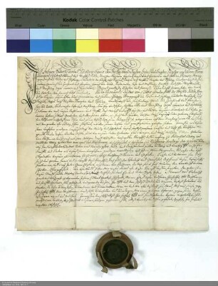 Revers Johann Hubert Gerlachs bezüglich der Belehnung mit einem Haus und einem Garten in Fulda durch Bernhard Gustav Markgraf von Baden[-Durlach], Abt von Fulda