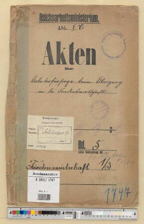 Die Arbeiterfürsorge beim Übergang in die Friedenswirtschaft: Bd. 5