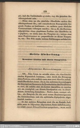 Dritte Abtheilung. Krumme Linien mit ihren Tangenten