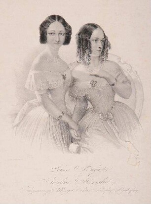 Bildnis der Schwestern Luise (1824-1872) und Amalie (1826-1901), Prinzessinnen von Schleswig-Holstein-Sonderburg-Augustenburg