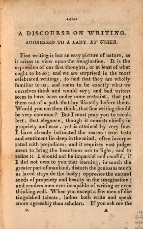 A discourse on writing