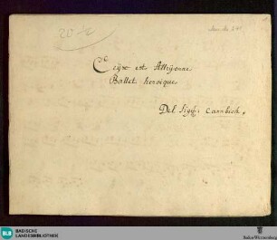 Ceyx et Alcyone - Don Mus.Ms. 241 : orch; DTB 7/2 deest DTB 3/1 deest WolC deest