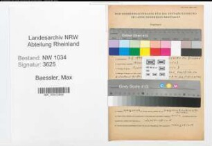 Entnazifizierung Max Baessler , geb. 03.02.1893 (Oberstleutnant)