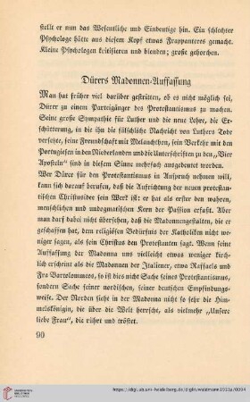 Dürers Madonnen-Auffassung