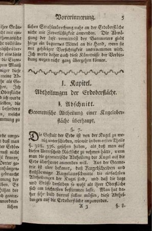 1. Kapitel Abtheilungen der Erdoberfläche