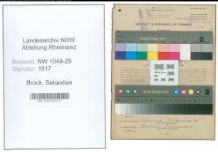 Entnazifizierung Sebastian Brock , geb. 09.01.1889 (Beamter)