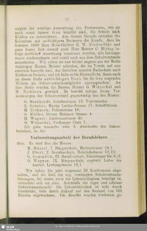 Vorbereitungsarbeit der Berufslehrer