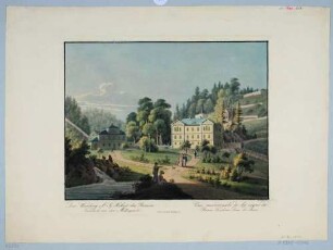 Die alte Königliche Villa (Palais) des Königs Friedrich August II. am Weinberg in Wachwitz bei Dresden