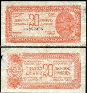Jugoslawien, 20 Dinara
