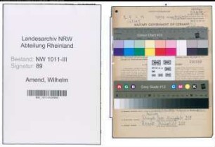 Entnazifizierung Wilhelm Amend , geb. 24.02.1901 (Vorarbeiter)