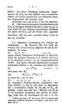 § 3. Allgemeine Formulierung des Prinzips der Orientierung.