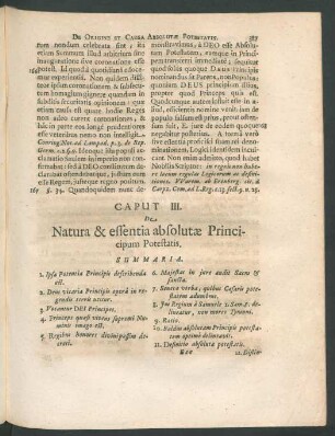 Caput III. De Natura & essentia absolutae Princicipum Potestatis.