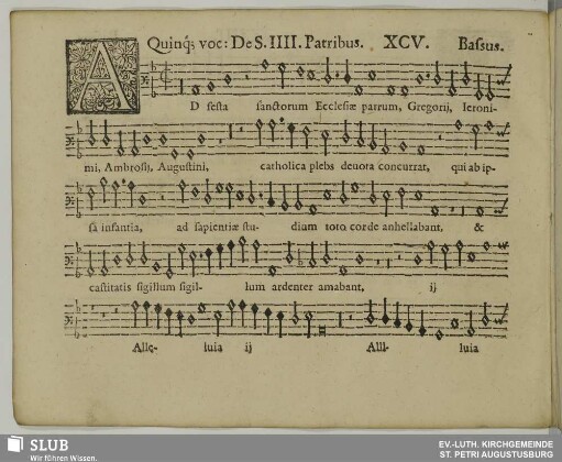 XCV. Ad festa sanctorum Ecclesiae