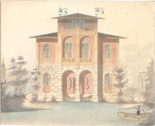 Reiffenstuel, Michael; Villa, Landhaus mit Pavillon - Ansicht