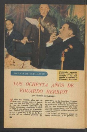 Los ochenta años de Eduardo Herriot : Figuras de actualidad