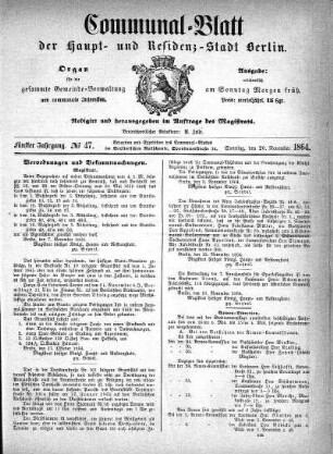 1864,47: No. 47, 20. November 1864