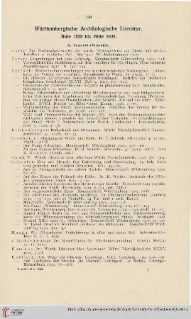 Württembergische Archäologische Literatur