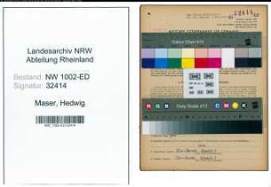 Entnazifizierung Hedwig Maser, geb. 04.11.1905 (Lehrerin)