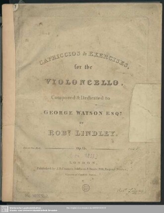 Capriccios & exercises for the violoncello : op. 15