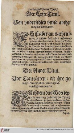 Theyl 4 Titul 1. Von unterschied und btheylung der Conträcten