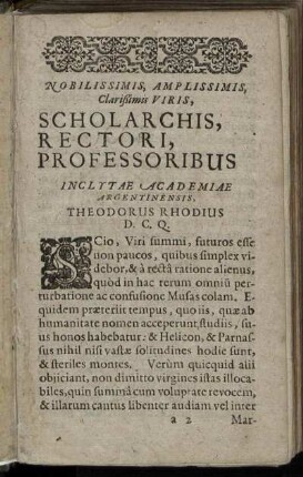 Nobilissimis, Amplissimis, Clarißimis Viris ...