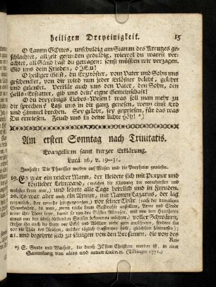 15-21, Evangelium samt kurzer Erklaerung; Vor-Eingang; Eingang